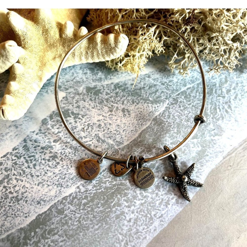 Alex and Ani Silver Starfish Beach Charm Bangle Bracelet